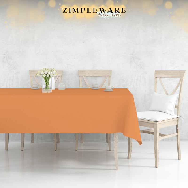 ZIMPLEWARE Premium Peach Plastic Table Cloth Disposable (12 Pk) Plastic Tablecloths for Rectangle Tables (54in x 108in) Party Table Cloths Disposable for 6ft to 8ft Rectangle Tables - Image 4
